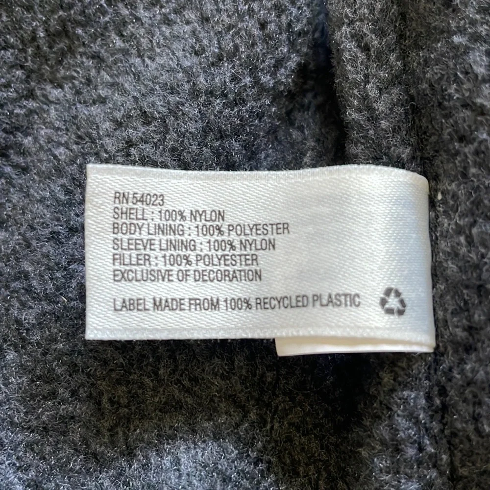 Baby Gap brick red & gray puffer jacket with attached hood.  Size 6-12 months
